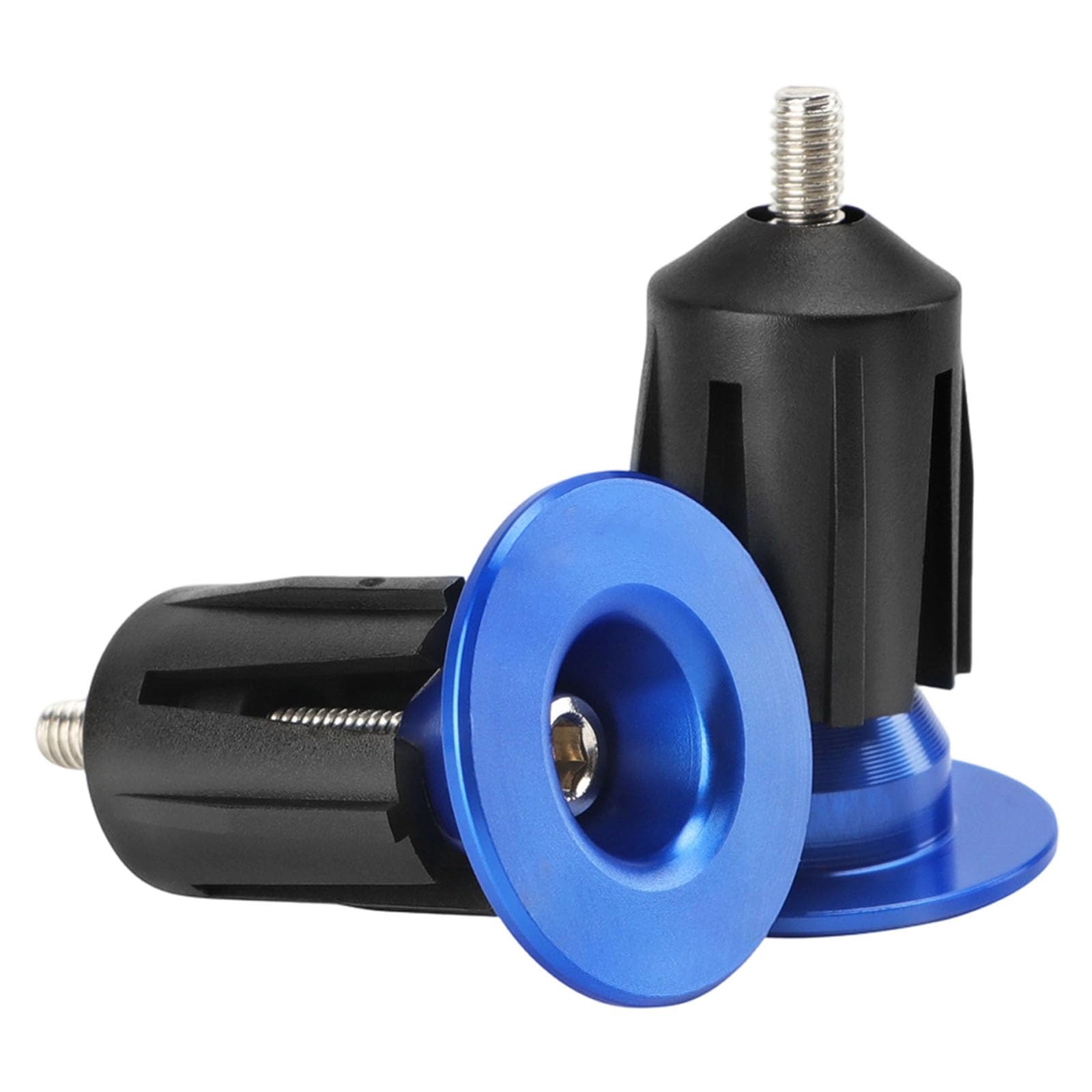 Fromceo Blue Premium Antislip Ergonomic Bike Handlebar End Plugs In Silver Black For Weather Riding Bike End Plugs