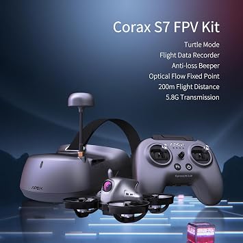 FPV Drone with Goggles,Brushless Motor RC Quadcopter with Optical Flow Positioning,3 Batteries,Beginner Mode Easy to Fly for Teenagers Adults.APEXFPV -Corax