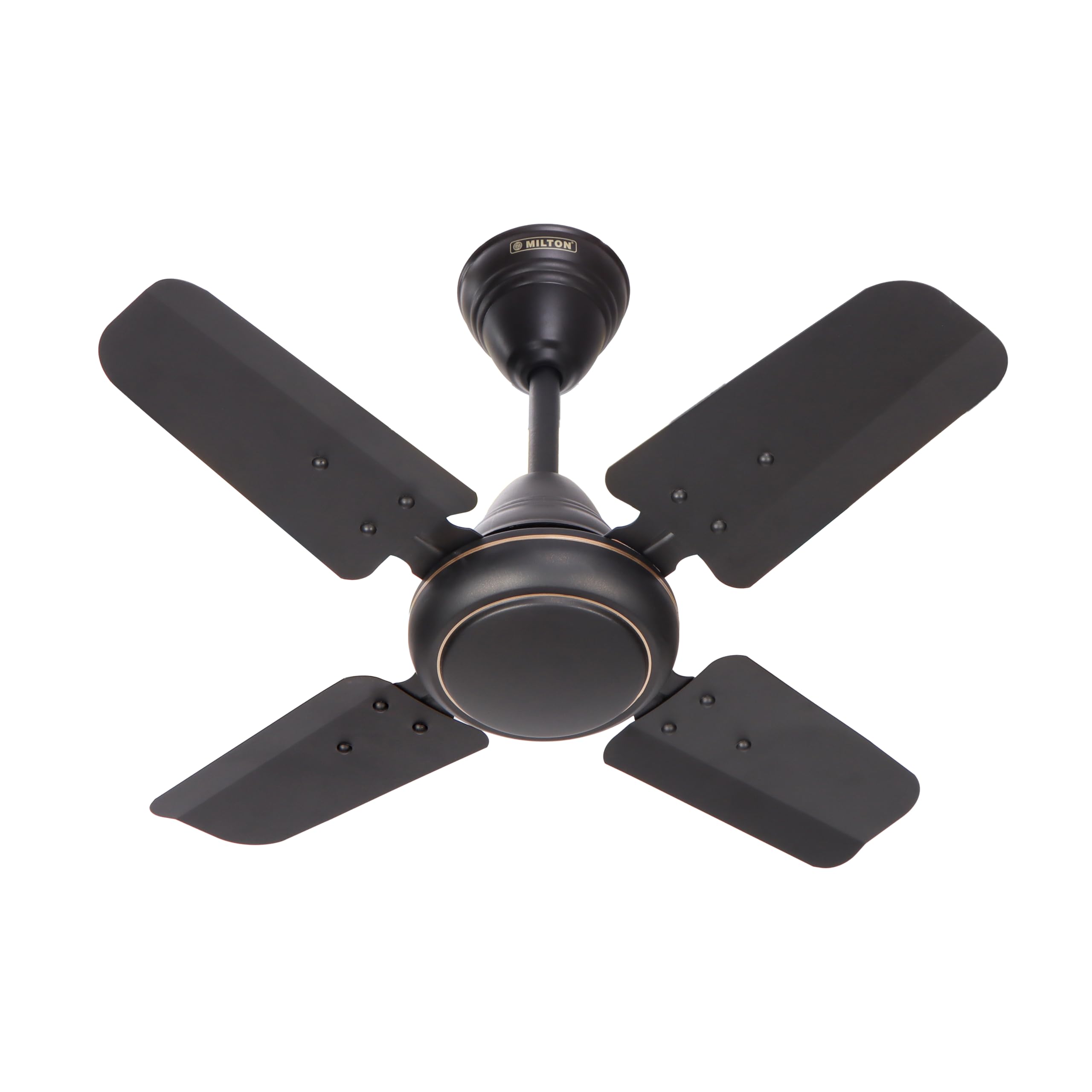 MILTON Brezza 600 mm Ceiling Fans for home | Energy Efficient Motor | High Air Delivery 600mm ceiling fan | 24 inch High Speed fan ceiling | 1Year Warranty | Matt Black