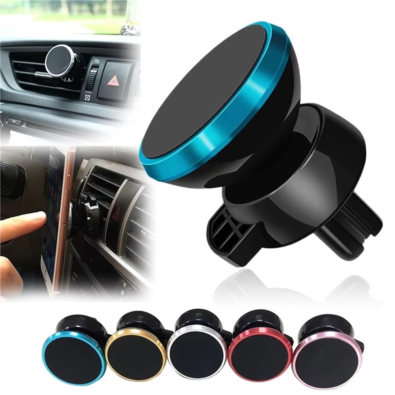 para Redmi Universal RYRA 1PC 360 Soporte Magnético Giratorio para Teléfono Coche Soporte Magnético Montaje Ventilación Aire GPS Teléfono Soporte Móvil Coche(Red)