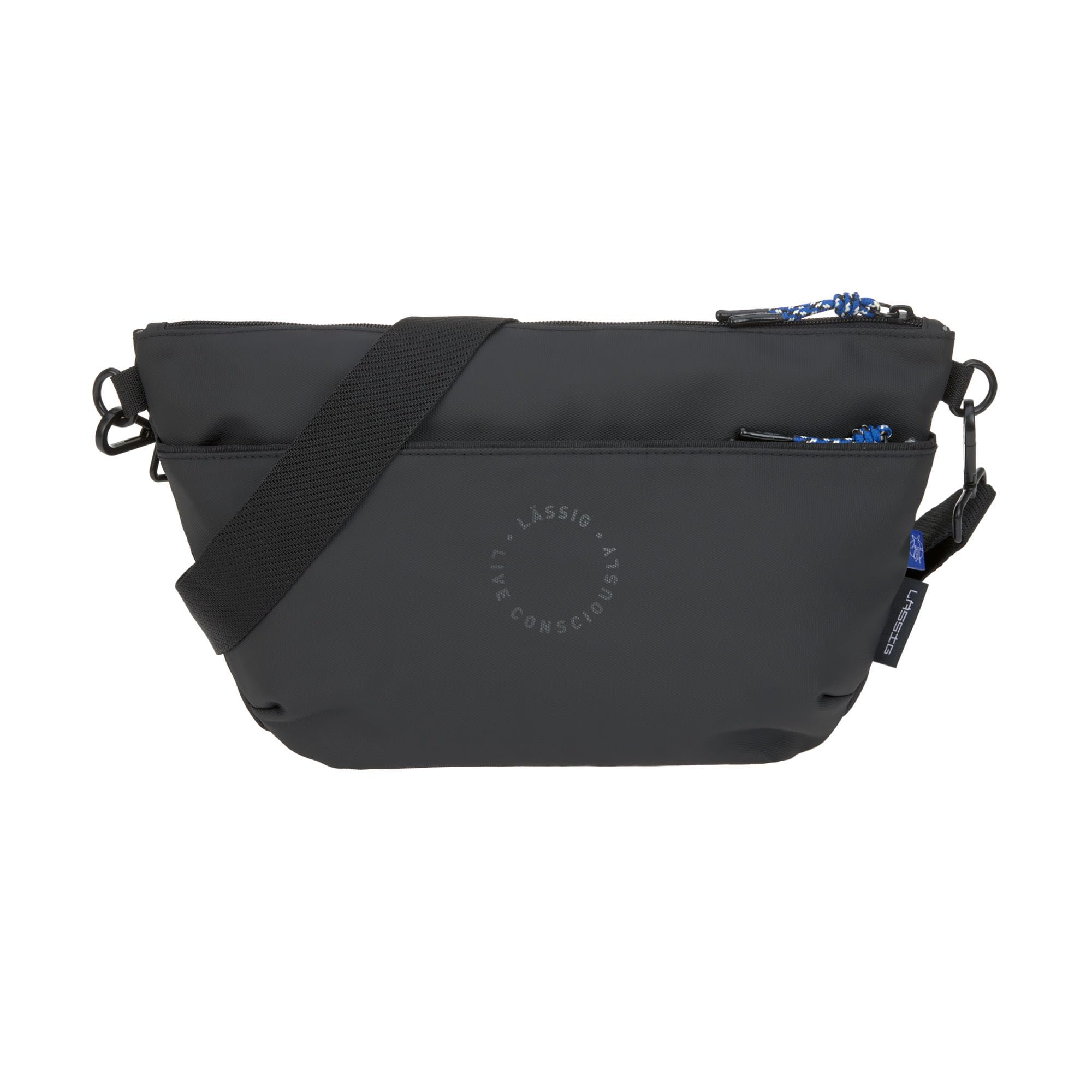 LÄSSIG Baby Pram Organiser Shoulder Bag with Pram Attachment/Buggy Bum Bag Black