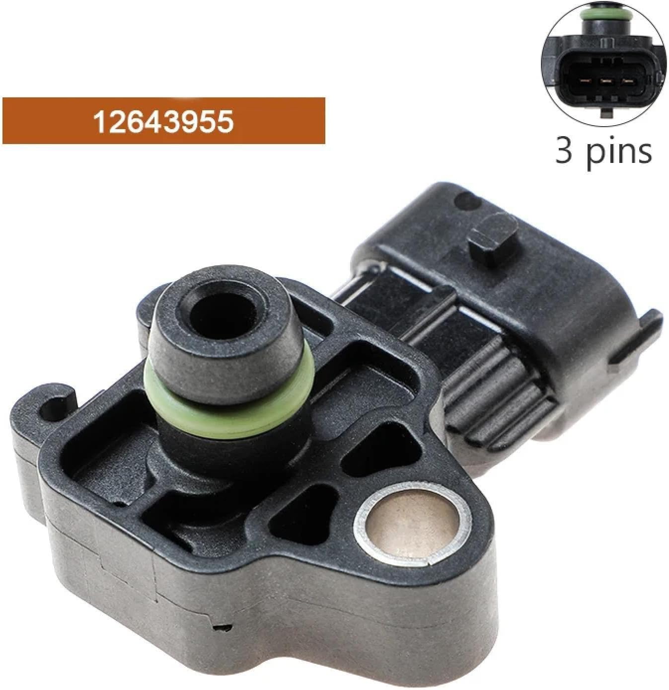 Manifold Pressure Sensor 12643955 3 Pins MAP Sensor 12612110 12635044 2134647 for Acdelco for GM 6.6L 2.0L Intake Pressure Sensor