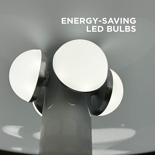 Miniatura 4 de Lámpara de mesa con forma de hongo blanco, lámpara de mesa retro regulable, 3 temperaturas de luz, control remoto, lámpara LED de los años 70 en