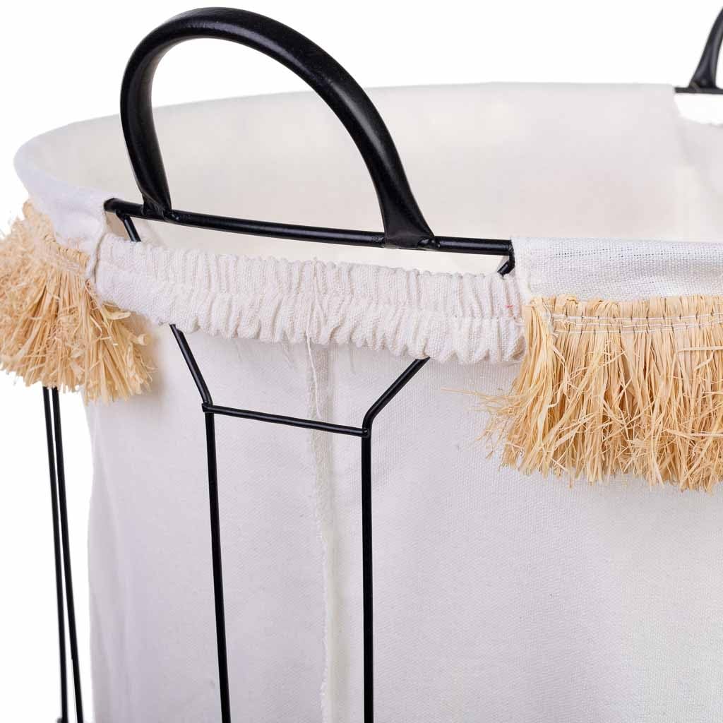 WANDERLUST DECO Cesto de la Ropa de Metal y Tela D45x56/63