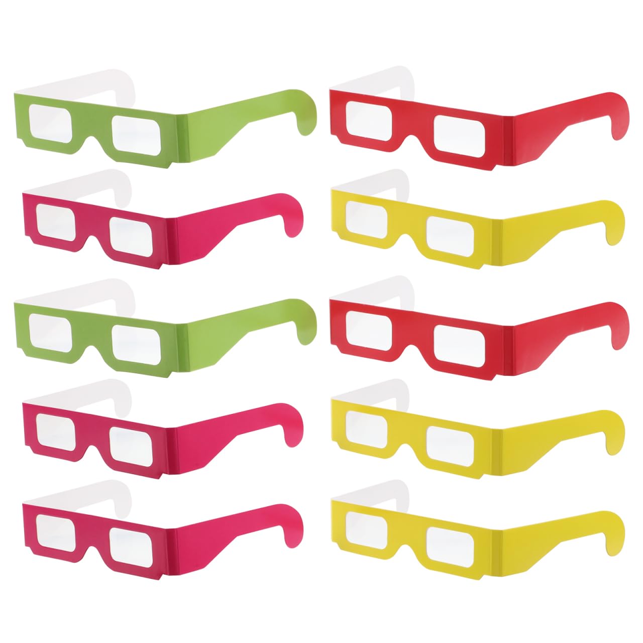Toyvian 3D 20pcs Cardboard Prism Diffraction Glasses for Music Parties Light Shows, Rainbow Diffraction Effects