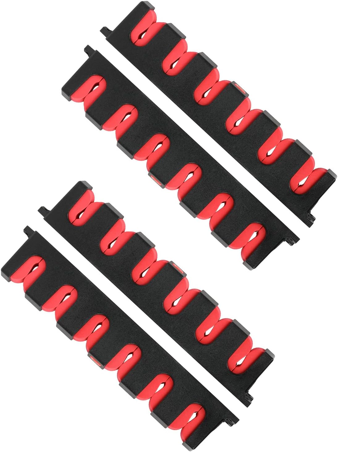 Simple Deluxe Horizontal Fishing Rod Holders Wall-Mounted - Simple Deluxe Fishing Rod Rack Great Fishing Pole Holder for Garage, Fishing Rod Rack Holds Up to 12 Rods, 13.6'' Red, 2 Pairs