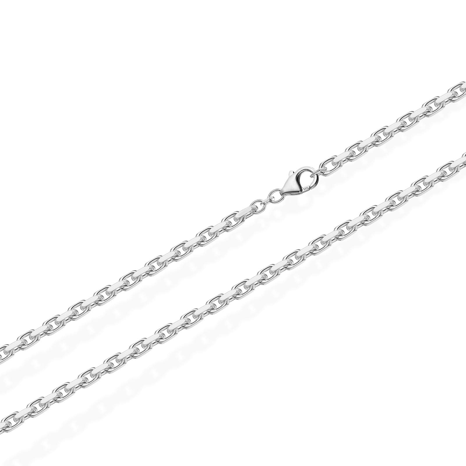 NKlaus Massive Ankerkette Collier 925 Silberkette Diamantiert 1,8mm