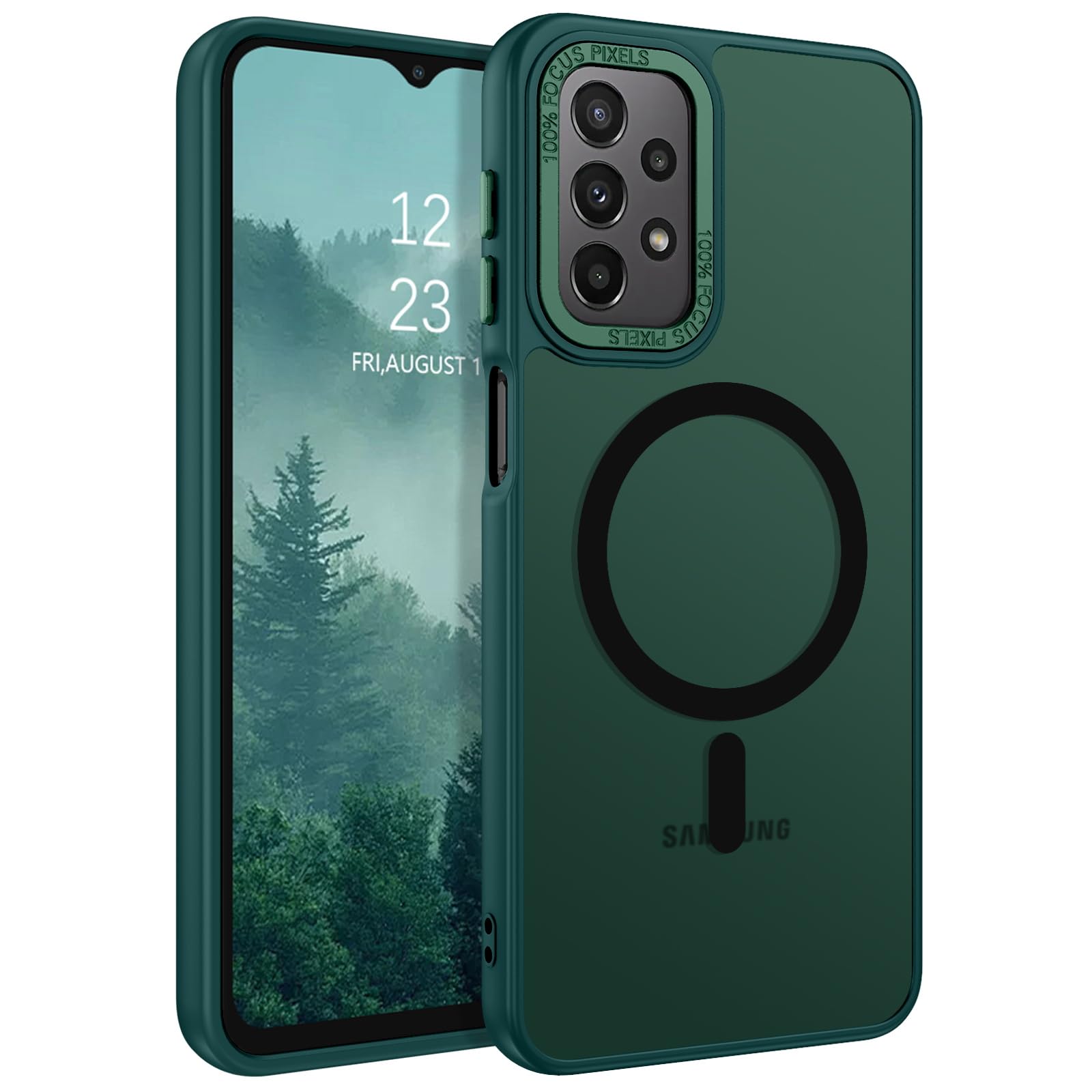 GUAGUA for Samsung Galaxy A23 Case Compatible with MagSafe Magnetic Cases Slim Translucent Matte Skin Feeling Shockproof Protective Anti-Scratch Phone