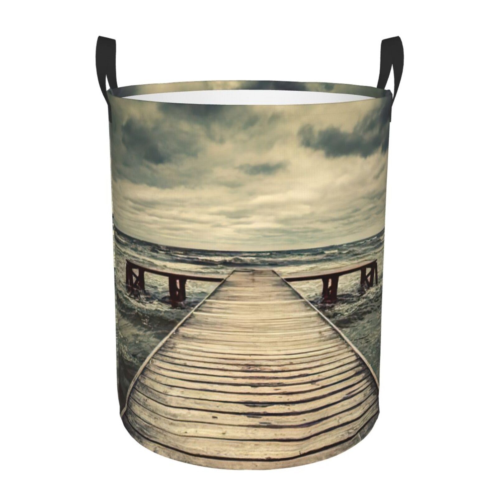 Panier à linge haut style Coastal Pier pour ranger vos couvertures dans la chambre à coucher