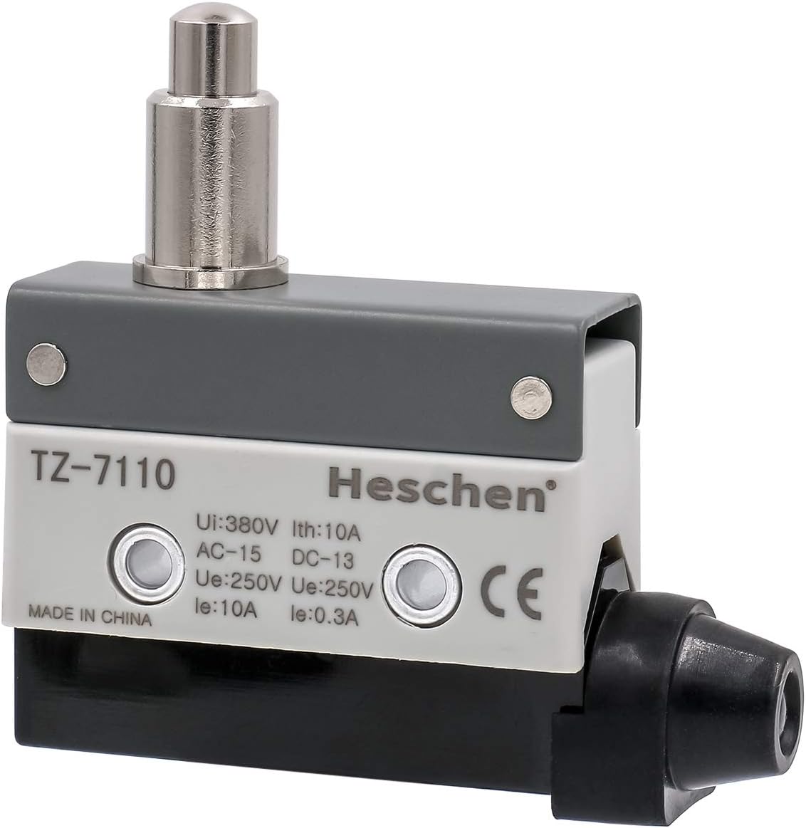 Heschen Horizontal limit switch TZ-7110 Slim Spring Plunger Actuator AC 380V 10A single pole Momentray