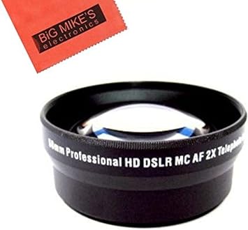 Big Mikes 49mm 2X Telephoto Lens for Panasonic HC-WXF991K, HC-VX981K, HC-X900/M, HC-X920K Camcorder