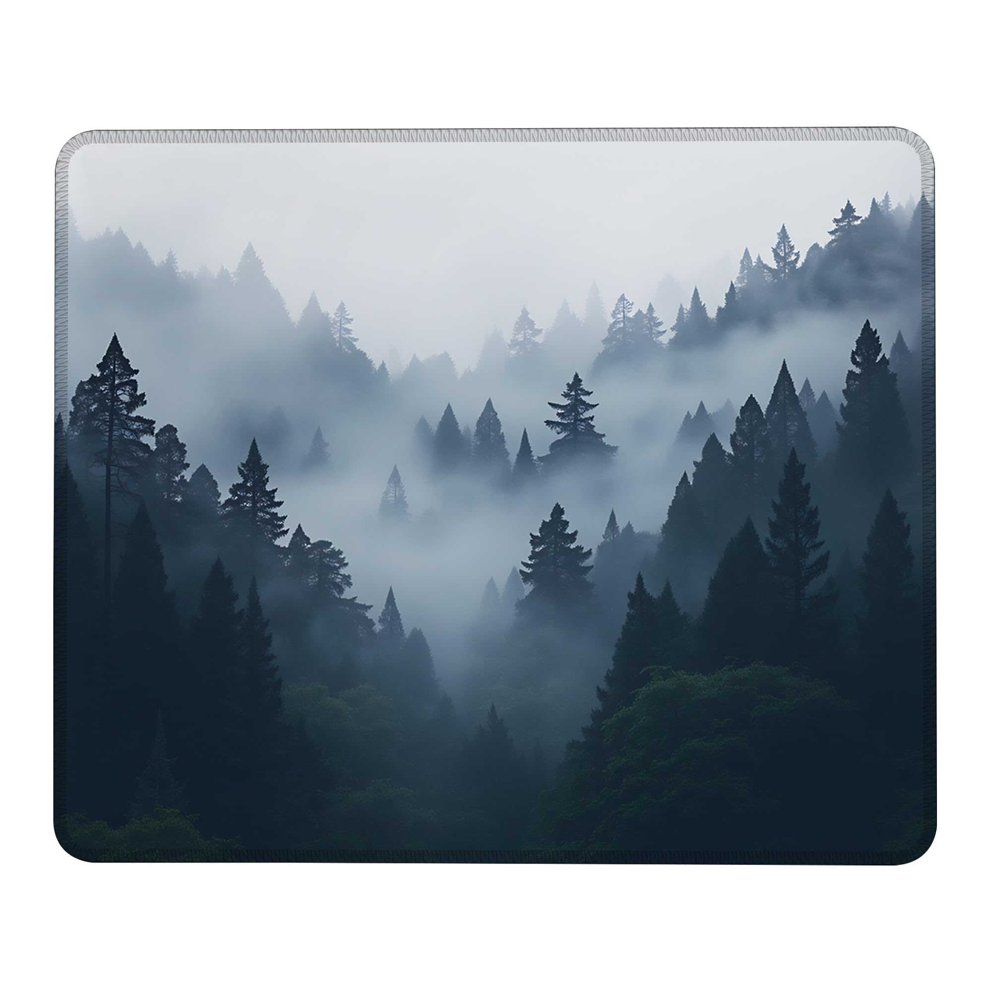 Misty Forest Mouse Pad with Non-Slip Rubber Base,Washable Computer Mousepad with Stitched Edges,Small Mouse Pads for Computers,Laptop,Gaming,Office &