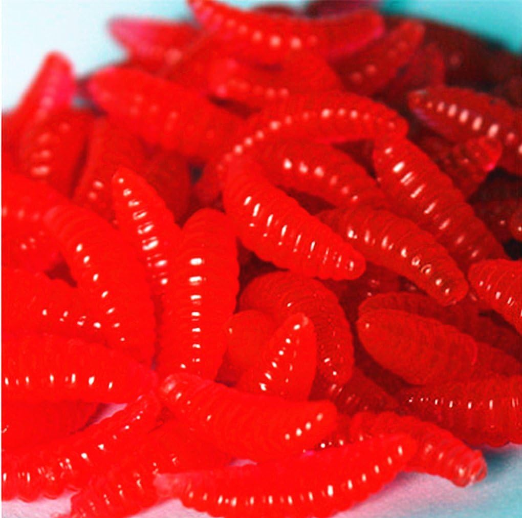 Toasis Artificial Fishing Waxworm Soft Plastic Grub Silicone Larva Wiggler Lure Baits Assorted Colors