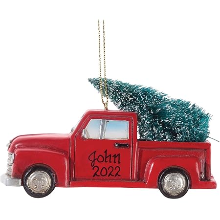 Truck Commercial 2022 Christmas Amazon.com: Holiday Peak Personalized Red Truck With Tree Ornament : Home &  Kitchen