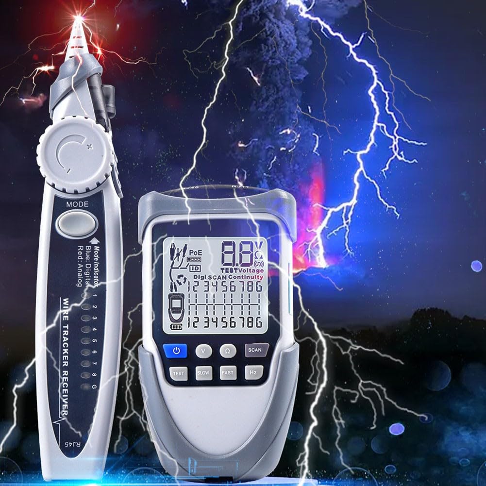 Digitaler Netzwerkkabeltester ET612/ET613 für PoE, Ethernet-Kabeltester mit LCD, Spannungsmessung und Kabelsuche, Analog-Digital-Modi 3km
