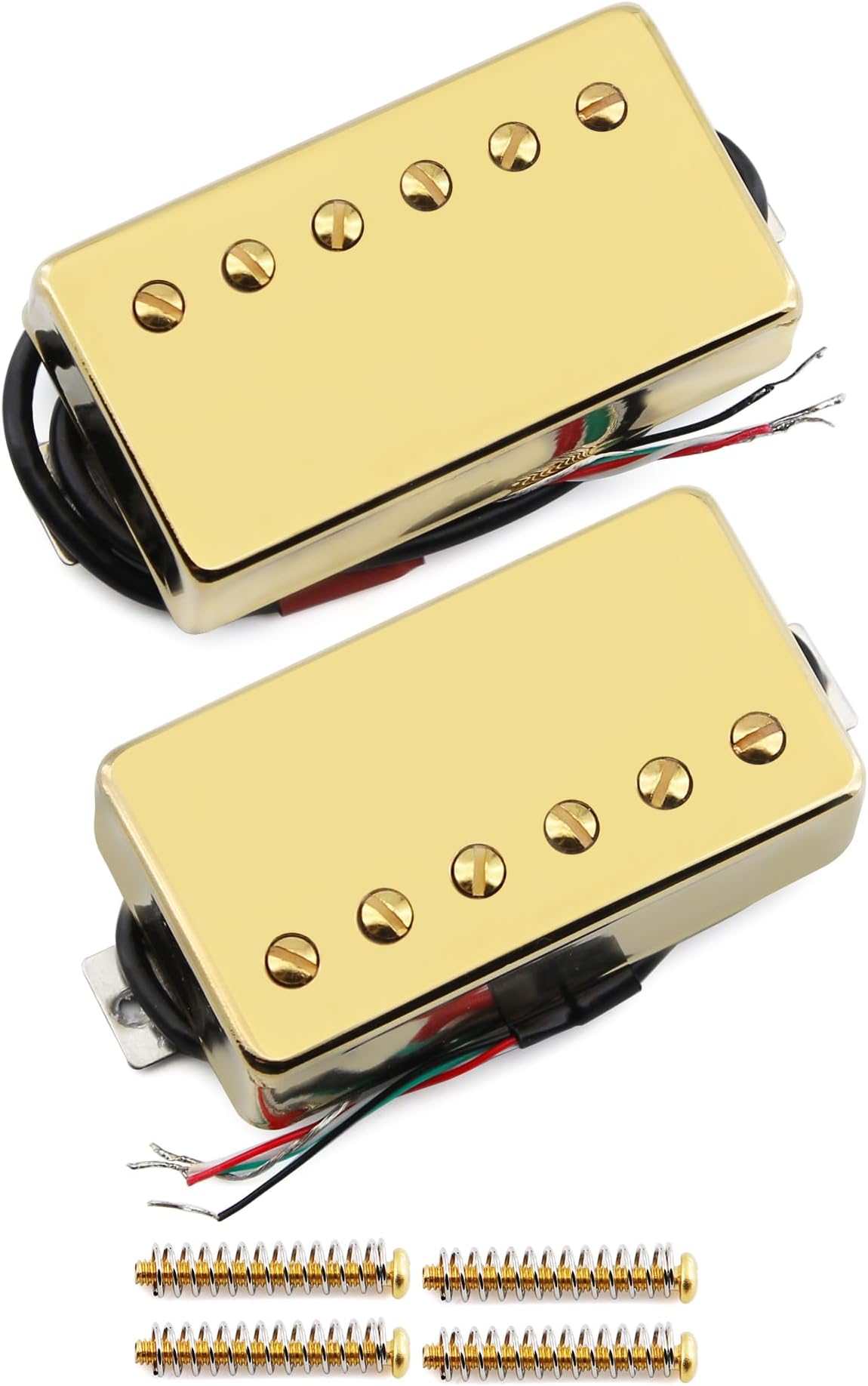 Alnico 5 Guitar Humbucker Pickup 4-Wires Neck+Bridge Pickup Set Golden Fit LP Guitar Part