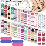【Perfektes Set】 Es gibt 24 Stück Nail Art Aufkleber und 4 Stück Nagelfeilen. Die Farbe und das Design jedes Nail Art-Aufklebers sind unterschiedlich, dadurch werden Ihre Nägel die ganze Zeit strahlen..