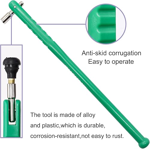 Miniatura 4 de Kit de herramientas de instalación de extractores de vástago de válvula de neumático, 10 núcleos de válvula, 10 vástagos de válvula de neumático