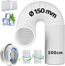 Portable Air Conditioner Hose with Adapter, 2M Portable Air Conditioning Tubes, 150 mm Outer/130 mm Indoor, Extendable Mobile Air Conditioning Tube, for Air Conditioners, Dehumidifiers