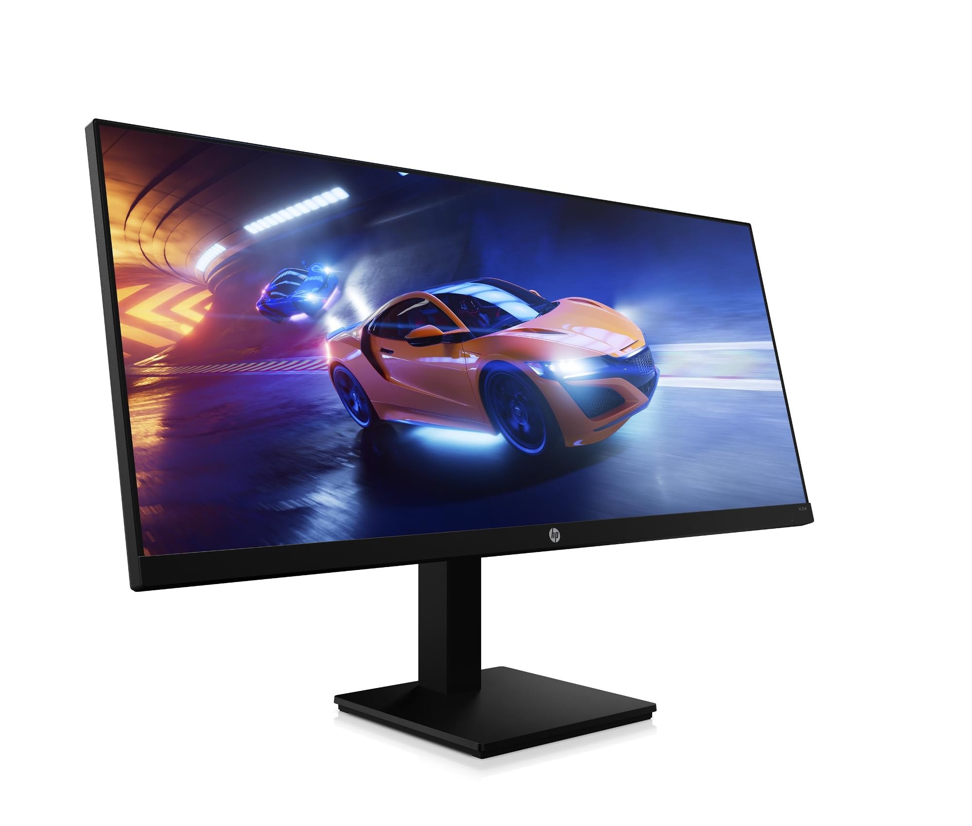 HP X34 Gaming Monitor, Schermo da 34 pollici, Pannello IPS 21:9 UWQHD 165Hz, 1 ms, Antiriflesso, 400 nits, 1000:1, AMD FreeSync, Low Blue Light, VESA 10x10 cm, HDMI 2.0, Displayport 1.4, Nero