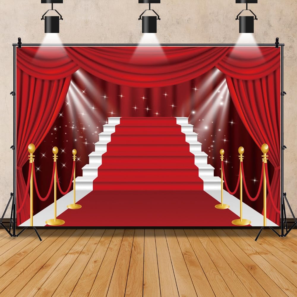 Roter Teppich-Hintergrund, 3,6 x 2,4 m, Stoff, roter Vorhang, Fotografie-Hintergrund, Film, Party, Dekoration, Abschlussfeier, Abschlussball, Veranstaltungen, Hintergrund, Bankett, Geburtstag,
