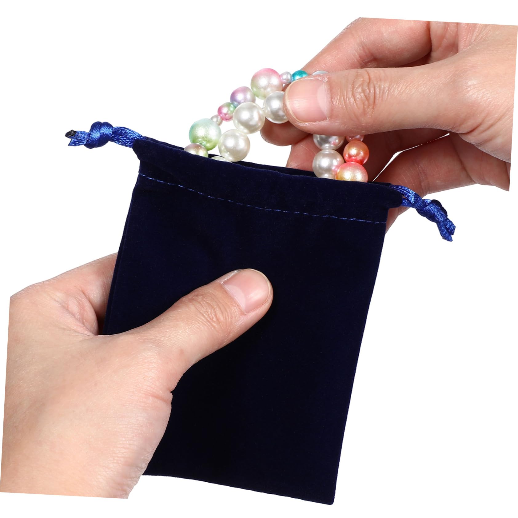 50stücke Schmuckbeutel Mit Kordelzug Aus Samt in Königsblau Für Taschenuhren Ketten Armbänder Und Kleine Gegenstände Tragbar Und Praktisch
