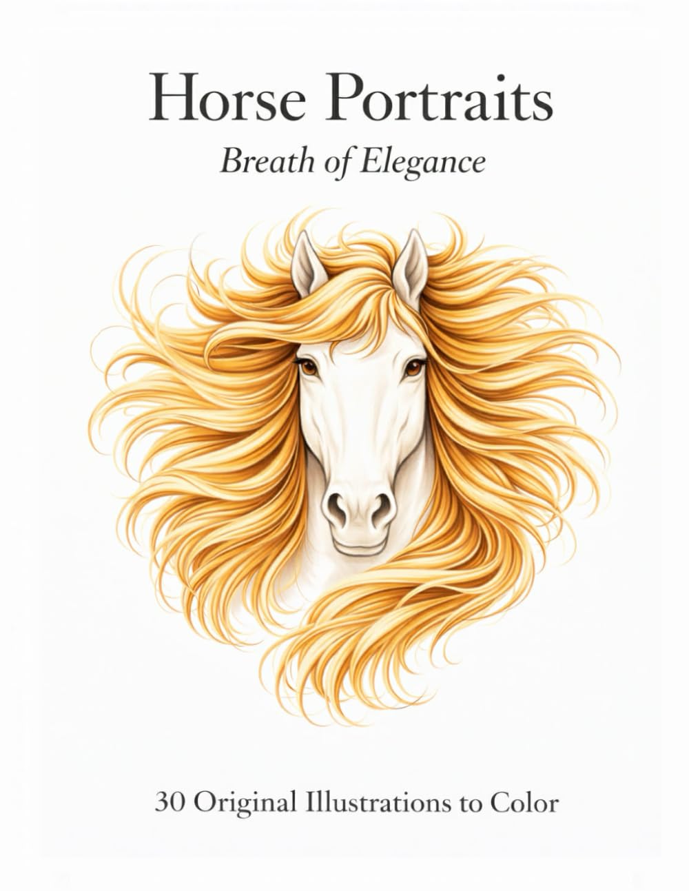 Horse Portraits – Breath and Elegance: 30 original illustrations to color