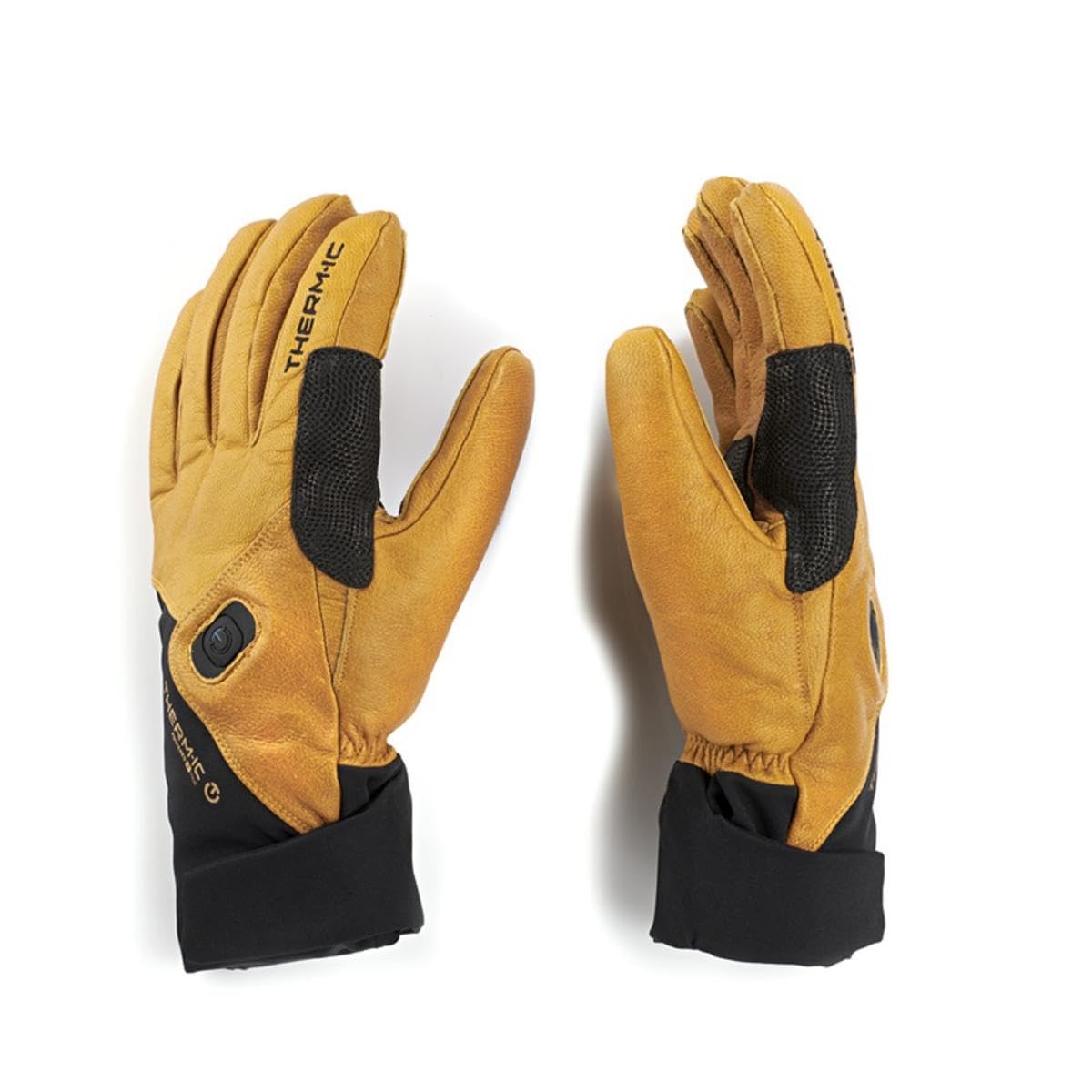 Thermic-shop Podgrzewane rękawice narciarskie dla mężczyzn, freeride, izolacja Primaloft, skóra kozia, 3 poziomy ciepła, rozmiar 8,5