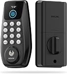 DESLOC C110 Serrure de porte intelligente avec affichage intégré, stocke jusqu'à 50 Empreintes digitales BHMA Classe 3, IP54 Résistant à la météo, verrouillage automatique, jusqu'à 12-Month Durée de vie des batteries