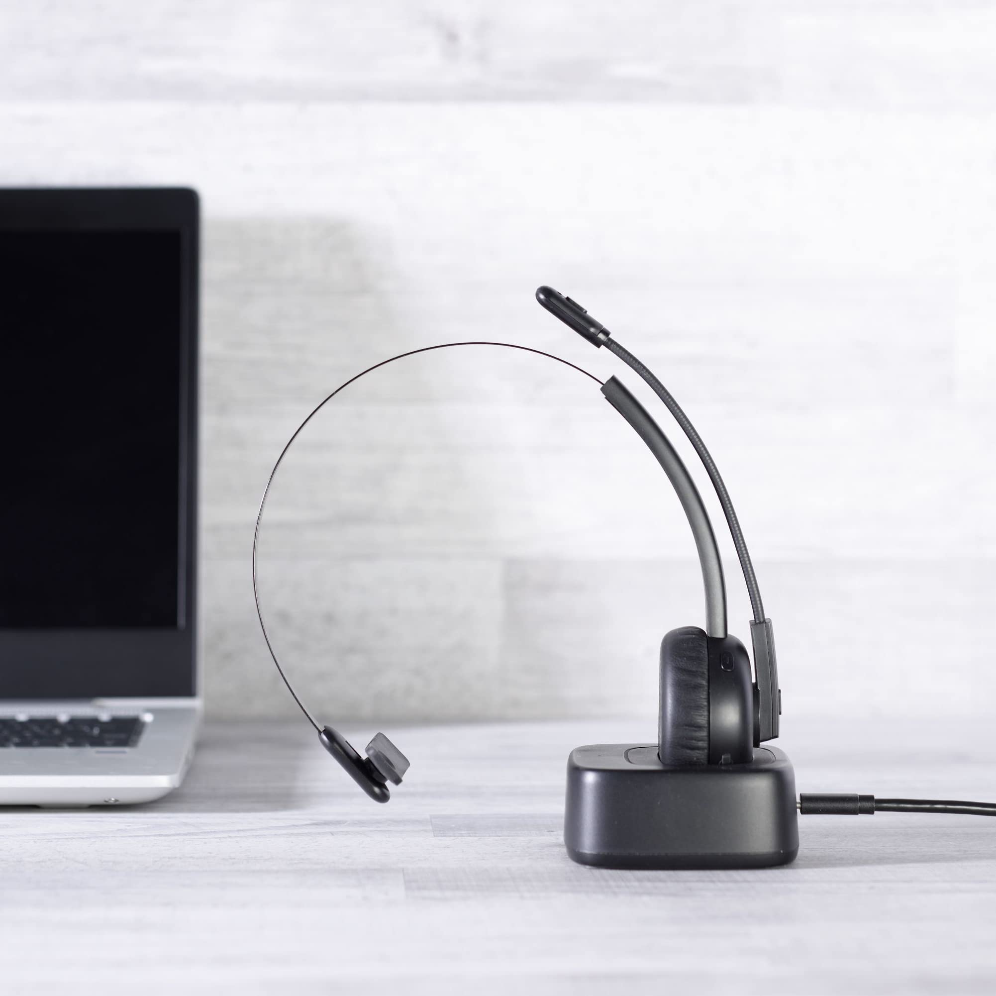 cellularline - Home Office - React - Cuffia Mono Bluetooth con Supporto Di Ricarica.