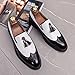 HuitJours Mens Loafer Two Tone Colors Slips on Shoes Tassel Crocodile Pattern Pull on Novelty Club Fashion Shoes (11,E-White)