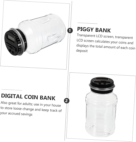 Miniatura 5 de Happyyami Alcancía digital para niños, alcancía electrónica transparente para adultos, contenedor de monedas, banco de monedas, caja de ahorro de