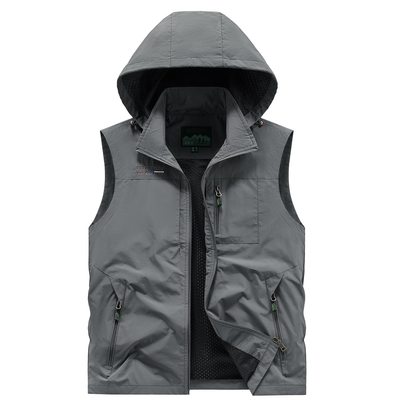 Lightweight Outdoor Vest Jacket for Men, Windbreaker for Golf, Safari, Travel, Fishing, Hiking