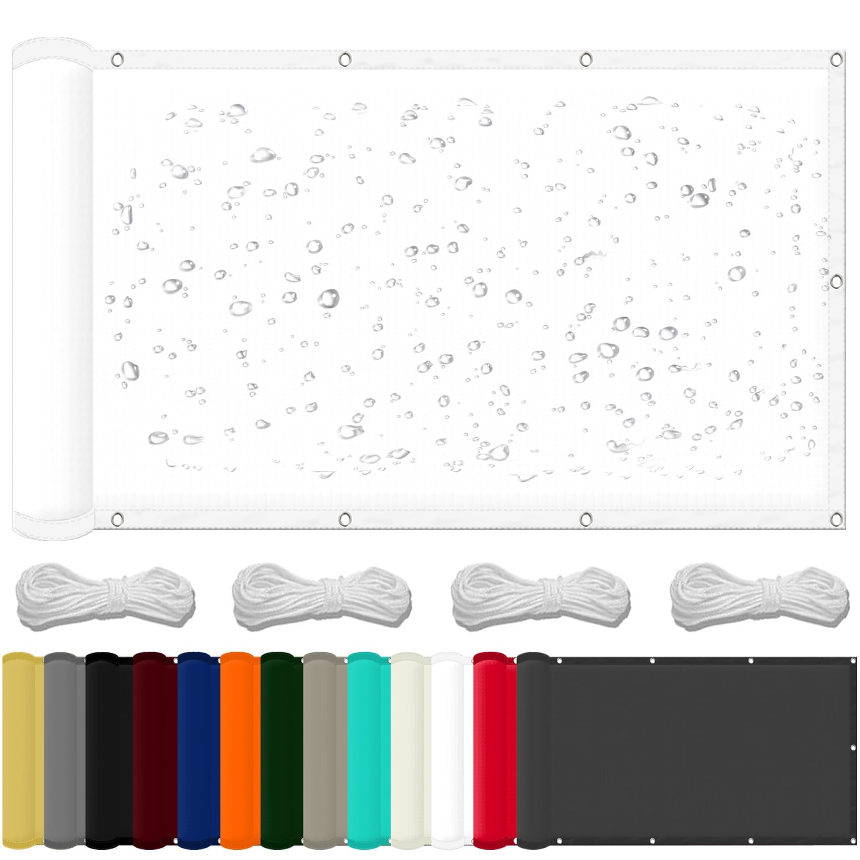 Żagiel Przeciwsłoneczny 225 x 240 cm 98% Odporności Na Promieniowanie Uv, Wiatroszczelność, Wodoodporność, Pokrowiec Na Tkaninę Przeciwsłoneczną, Na Zewnątrz, Do Ogrodu, Biały