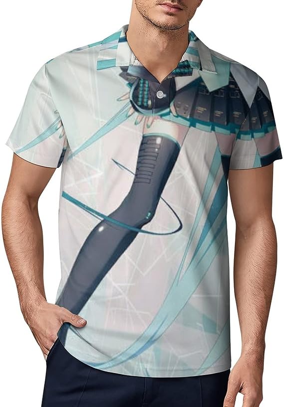 Amazon 初音ミクポロシャツ 半袖 スポーツ カジュアルウェア ポロシャツ メンズ 半袖 おしゃれ ゆったり 吸汗 アウトドア シャツ 通販