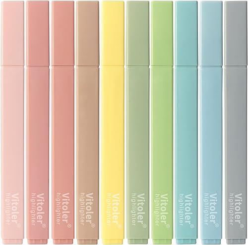 Resaltadores de colores surtidos, 10 rotuladores de la Biblia y bolígrafos que no se corre, colores surtidos, juego pastel, bonitos marcadores para