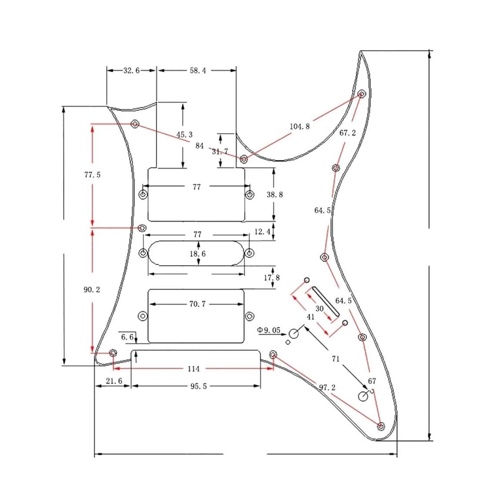 Pickguard Do Gitary Elektrycznej Części Zamienne Do Pickguardów Do Gitar Elektrycznych Idealne Do Podwójnych I Pojedynczych Cewek(5)