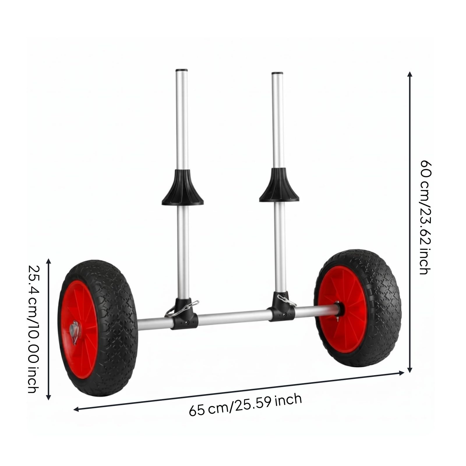 Baoblaze Carro de Transporte de Kayak con Soporte Recto Carrito Carro Portakayak y Remolque Aleación de Aluminio Ruedas para Playa Ajuste 8-42.5 Cm Adecuado para Orilla Trayectos a la