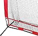 BBBuy 5' X 5 ' Portable Baseball Net Softball Outdoor Sports Training Net w/Carry Bag,Metal Frame Ground Stakes, for Batting Hitting and Pitching Practice for All Skill Levels + Baseball Batting Tee