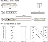 Vista 24 de LED Module, 100pcs 49.8 Ft 5730 SMD 150LM Per LED Module IP65 Waterproof Decorative Light for Advertising Signs with Tape Adhesive Backside