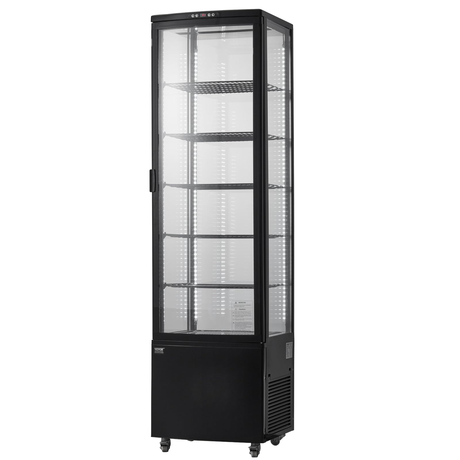 VEVOR Vitrina Refrigerada Comercial 278 L Vitrina de Pastelería de 5 Niveles Refrigerador con Iluminación LED Enfriamiento TURBO Enfriamiento por Aire Sin Escarcha, para Pasteles de Panadería