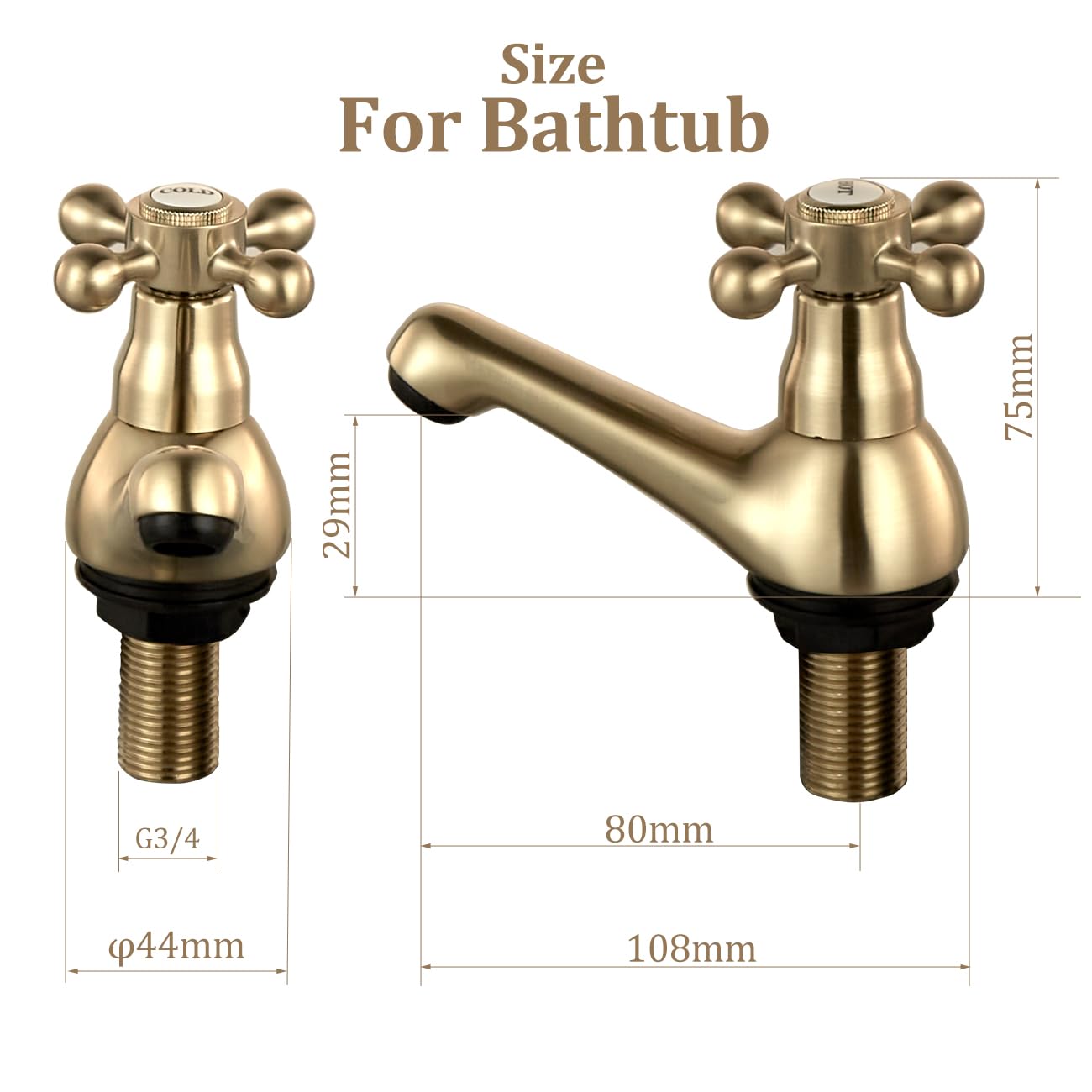 Gold Bath Taps Pair - Image 3