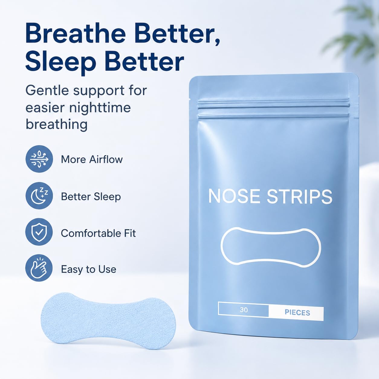 Tiras nasales – 120 unidades | Sujeción fuerte y fácil de quitar antirronquidos, alivio instantáneo de la congestión nasal y tiras nasales de respiración mejorada para dormir y hacer ejercicio