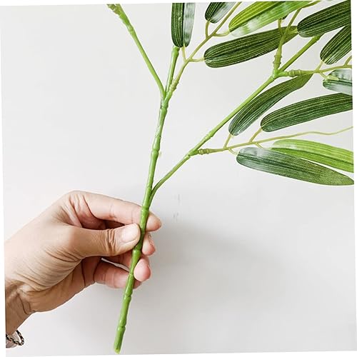 Miniatura 5 de Abaodam 2 piezas de hojas de bambú artificiales de bambú de utilería decorativas de bambú simulación decoración de plantas guirnalda hojas