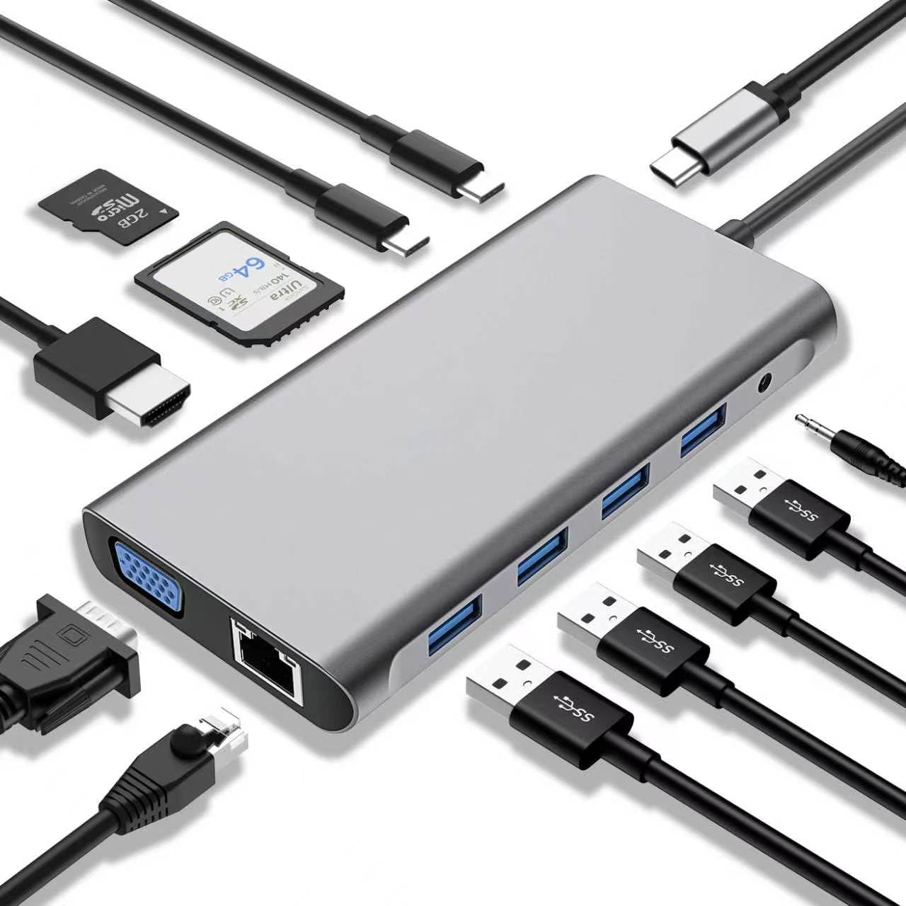 SZPACMATE Hub USB C 12 in 1 Compatible con MacBook Pro/Air