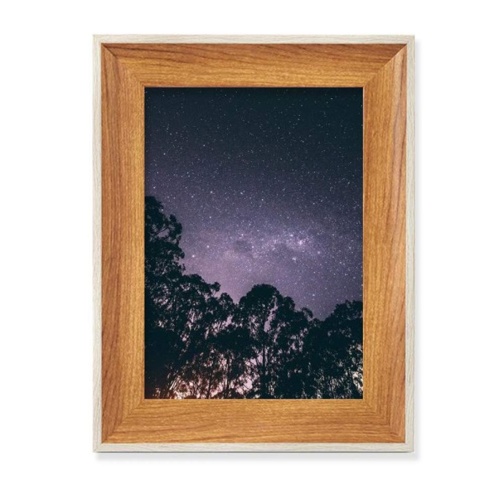 Cadre de Photo en Bois Les Arbres Étoiles Voie Lactée Décoration Bureau