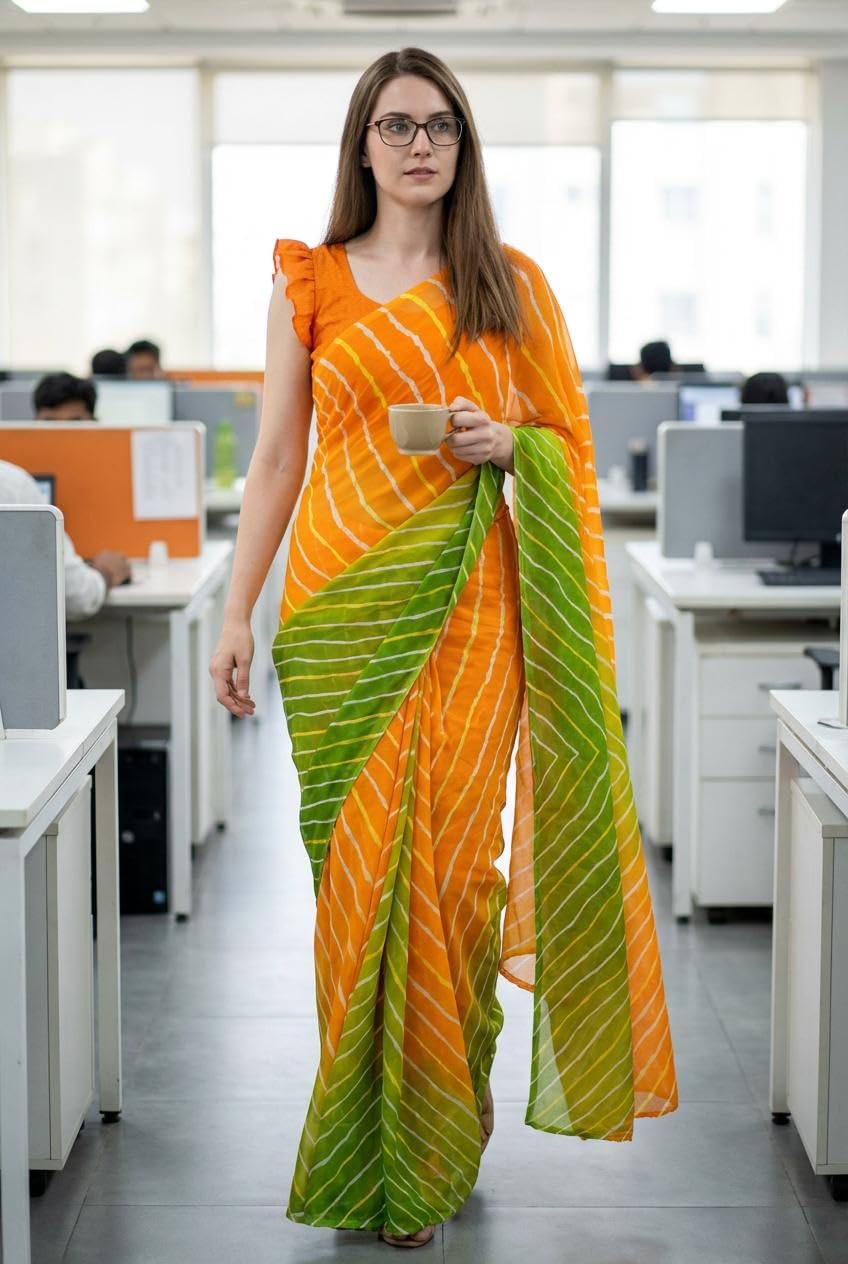 kashvi SAREES Printed Georgette Saree With Unstitched Blouse Piece -AI_OF_1721_2-picture-19