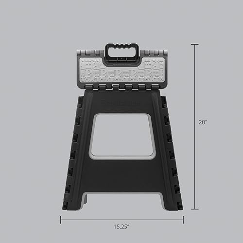 Miniatura 7 de BROOKSTONE Taburete plegable de 16 pulgadas para adultos superficie de agarre texturizado antideslizante diseño plegable que ahorra espacio asa de