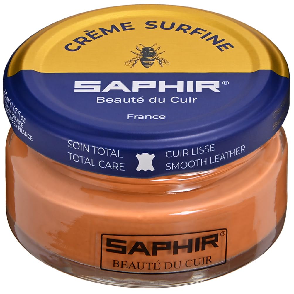 Saphir 9550032 Fine Beeswax Shoe Cream and Polish, 1.7 fl oz (50 ml), Emulsifying, Moisturizing, Recoloring, Glossy