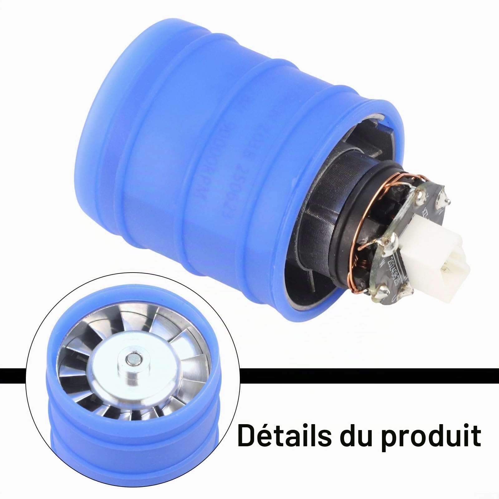 Moteur CC sans balais pour ventilateur turbo - 12 V 90 000 tr/min ou 24 V 110 000 tr/min, 99 W, turbine en alliage d'aluminium, fil de cuivre pur, diamètre 28,8 mm (12 V 90000 tr/min)